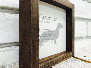 Daschund Dog Wooden Sign