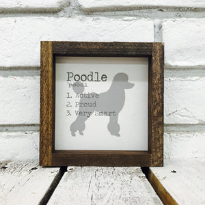 Poodle Dog Wooden Sign