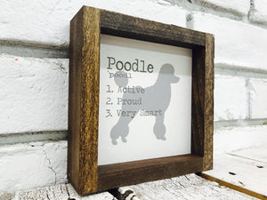 Poodle Dog Wooden Sign