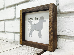 Poodle Dog Wooden Sign