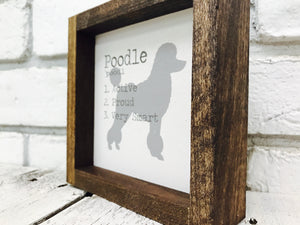 Poodle Dog Wooden Sign