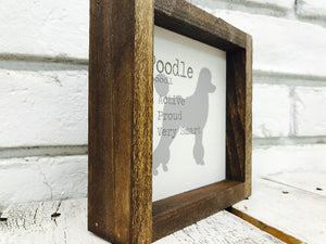 Poodle Dog Wooden Sign