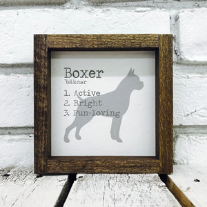 Boxer Dog Wooden Sign