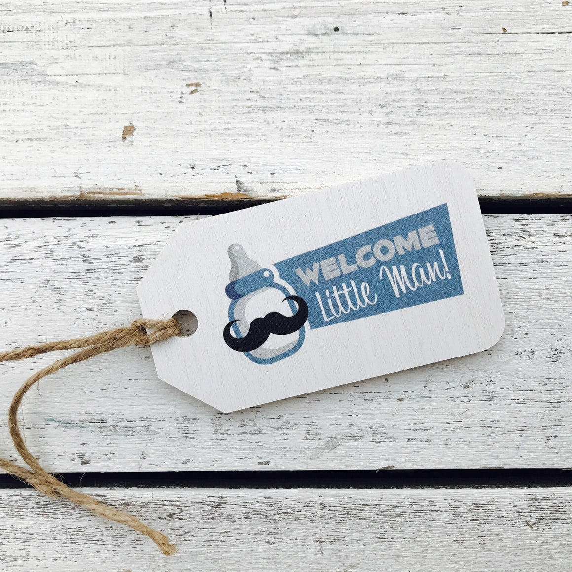 "Welcome Little Man" Gift Tag
