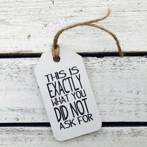 "This Is Exactly What You Did Not Ask For" Gift Tag