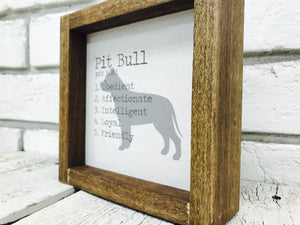 Pit Bull Dog Wooden Sign