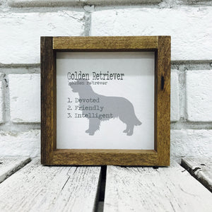 Golden Retriever Dog Wooden Sign