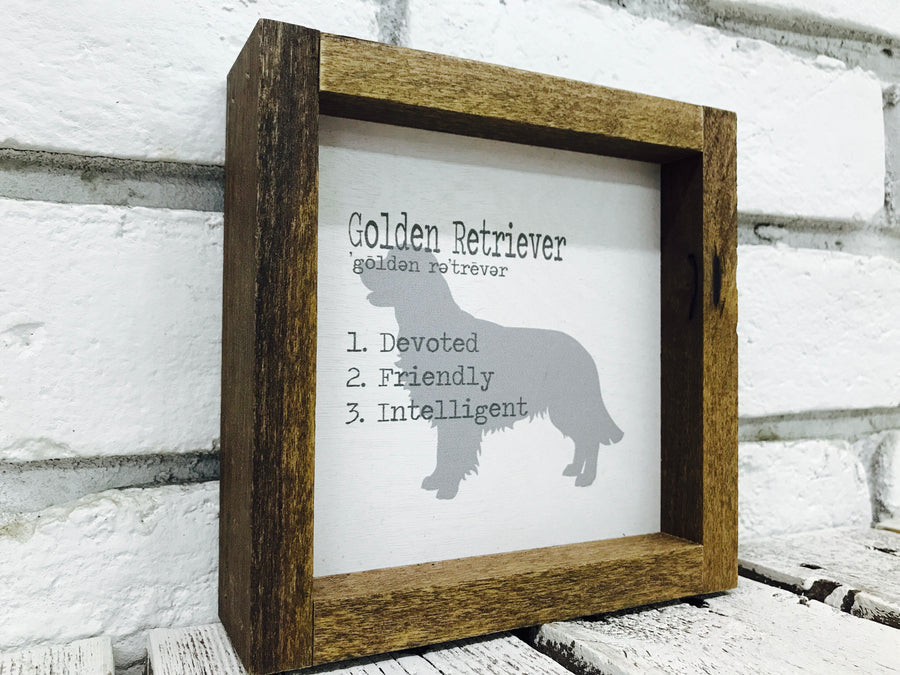 Golden Retriever Dog Wooden Sign