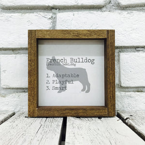 French Bulldog Dog Wooden Sign