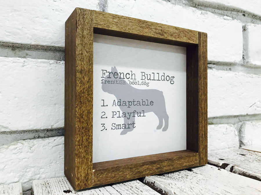 French Bulldog Dog Wooden Sign