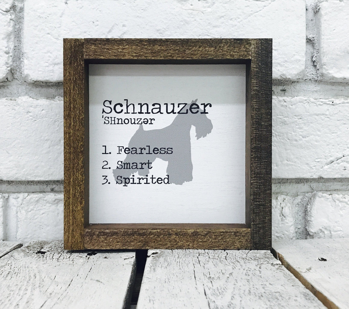 Schnauzer Dog Wooden Sign