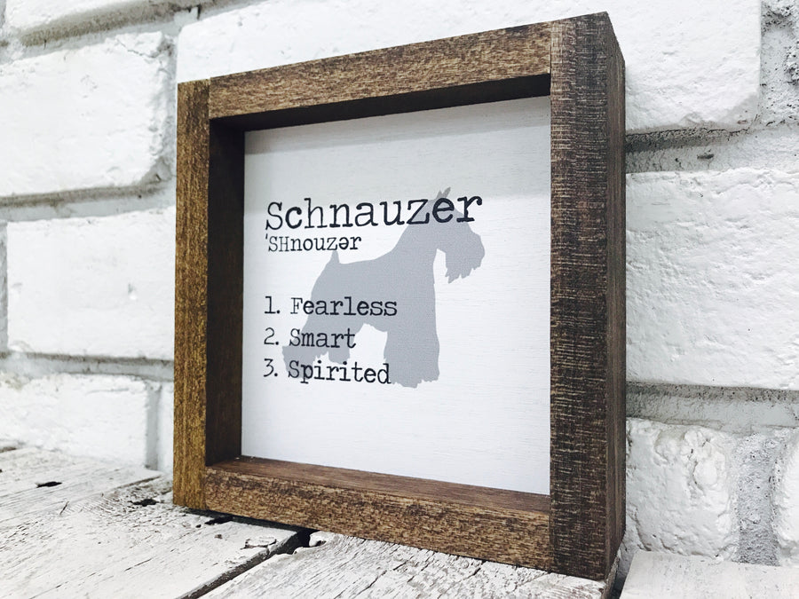 Schnauzer Dog Wooden Sign