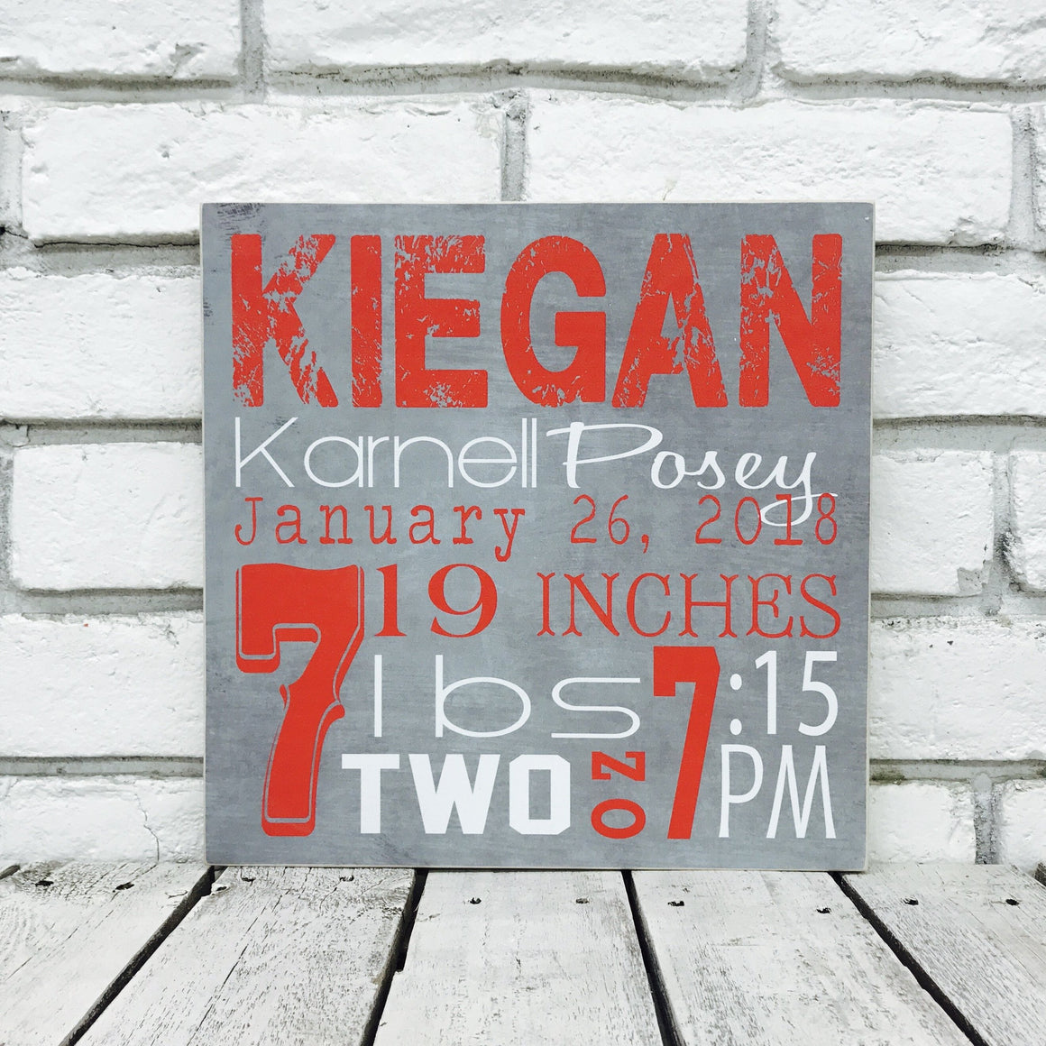 Personalized Baby Stat Sign- Canvas