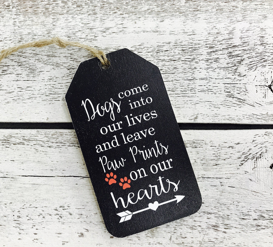 "Paw Prints on Our Hearts" Gift Tag