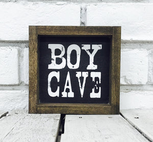 "Boy Cave" Wooden Sign