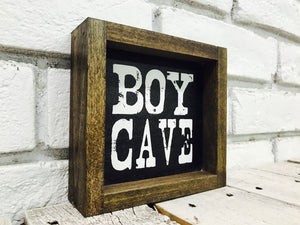 "Boy Cave" Wooden Sign