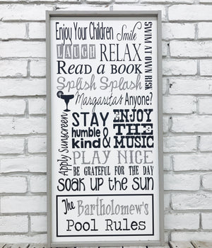Custom Pool Wood Sign