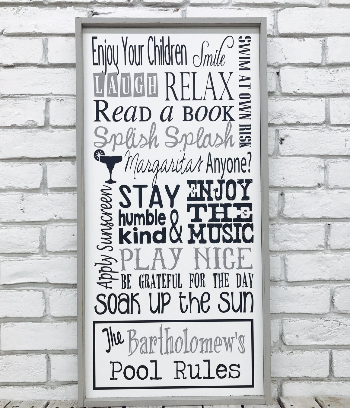 Custom Pool Wood Sign