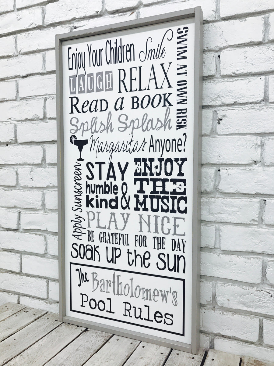 Custom Pool Wood Sign
