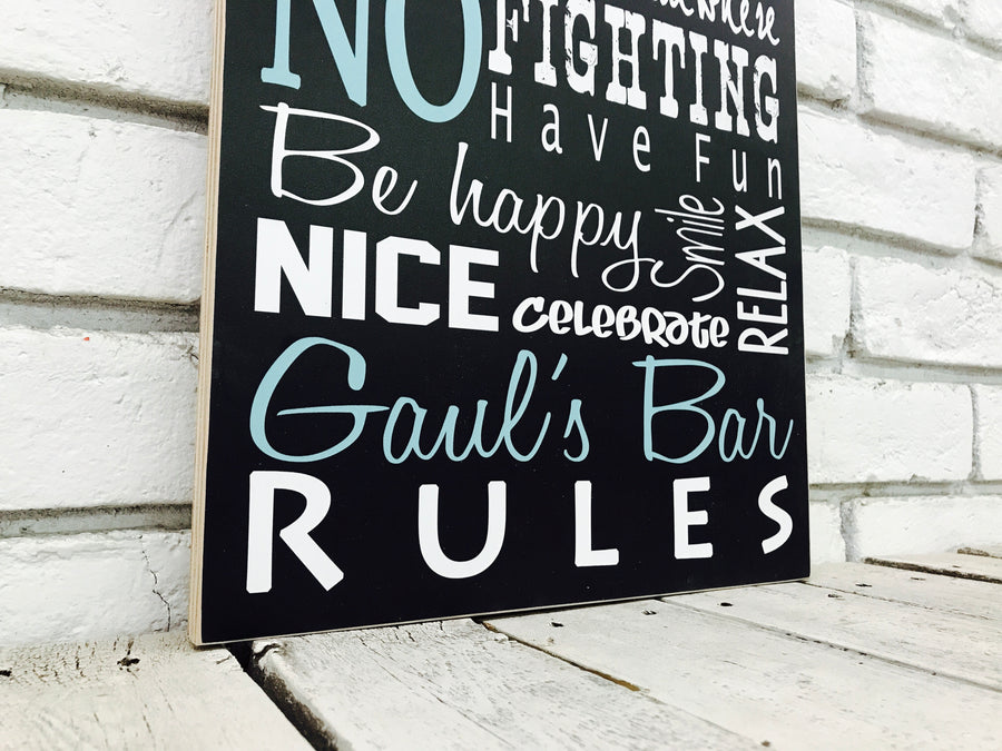 Personalized Bar Rules MDO Sign