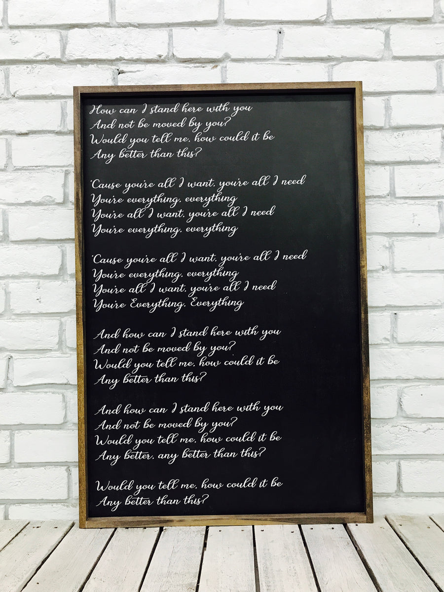 Wedding Song Lyrics on Wood