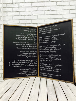 Wedding Song Lyrics on Wood