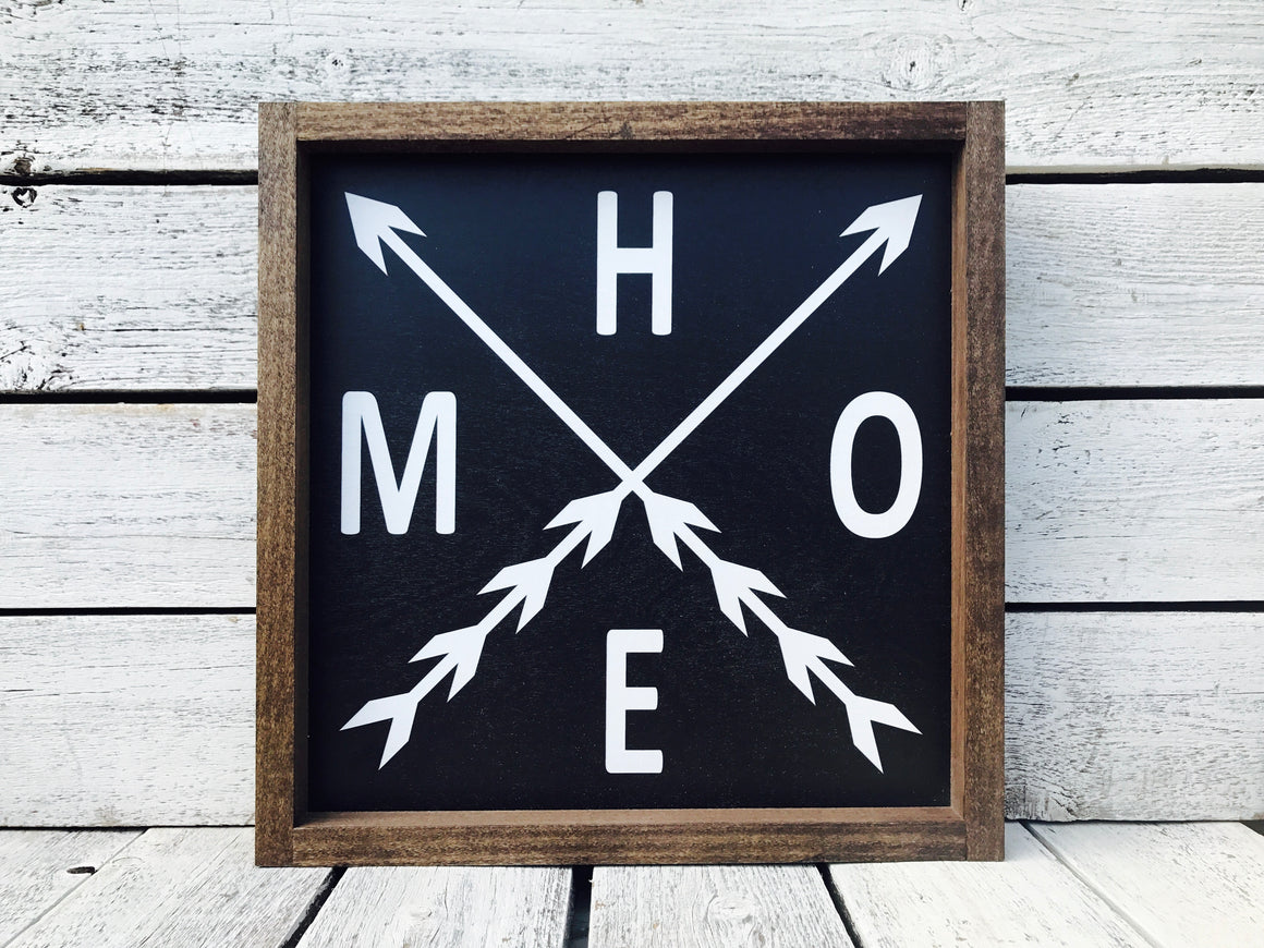 "Home Arrow" Wooden Farmhouse Home Decor Sign