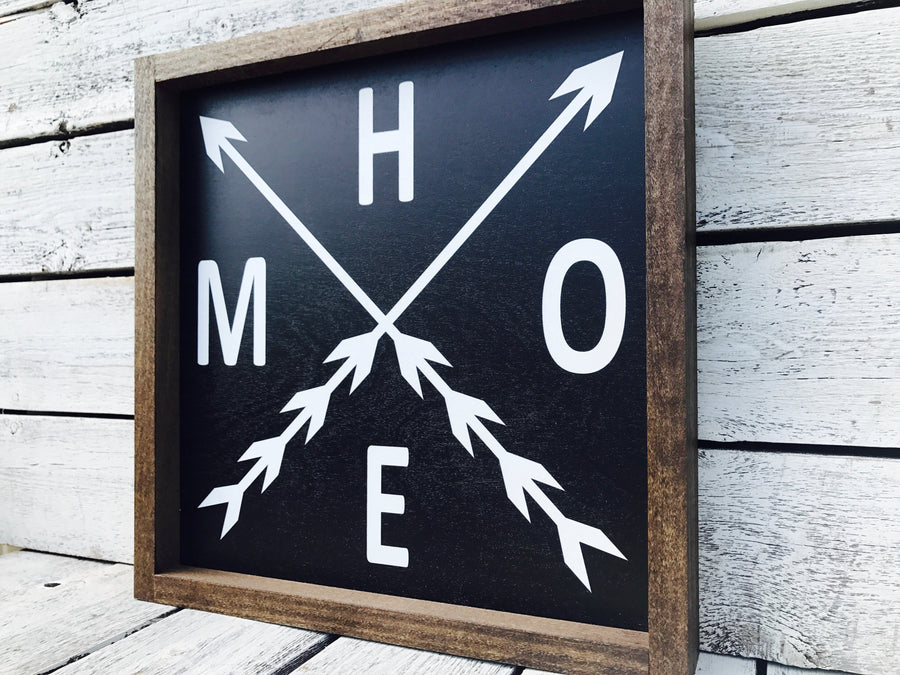 "Home Arrow" Wooden Farmhouse Home Decor Sign