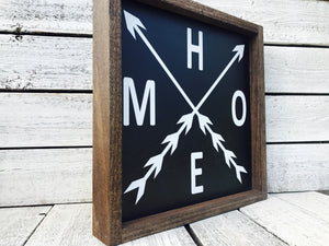 "Home Arrow" Wooden Farmhouse Home Decor Sign