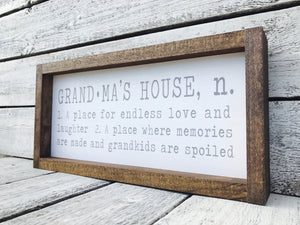 "Grandma's House Definition" Wooden Farmhouse Home Decor Sign