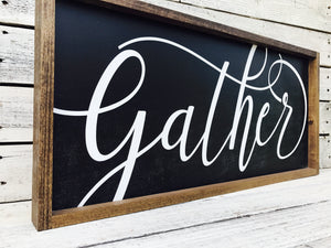 "Gather New" Wooden Farmhouse Sign