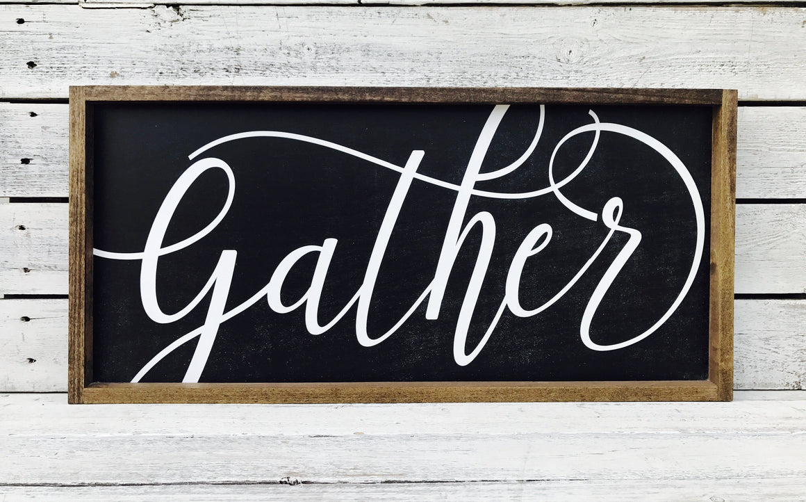 "Gather New" Wooden Farmhouse Sign