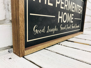 Personalized Family Name Wooden Framed Sign