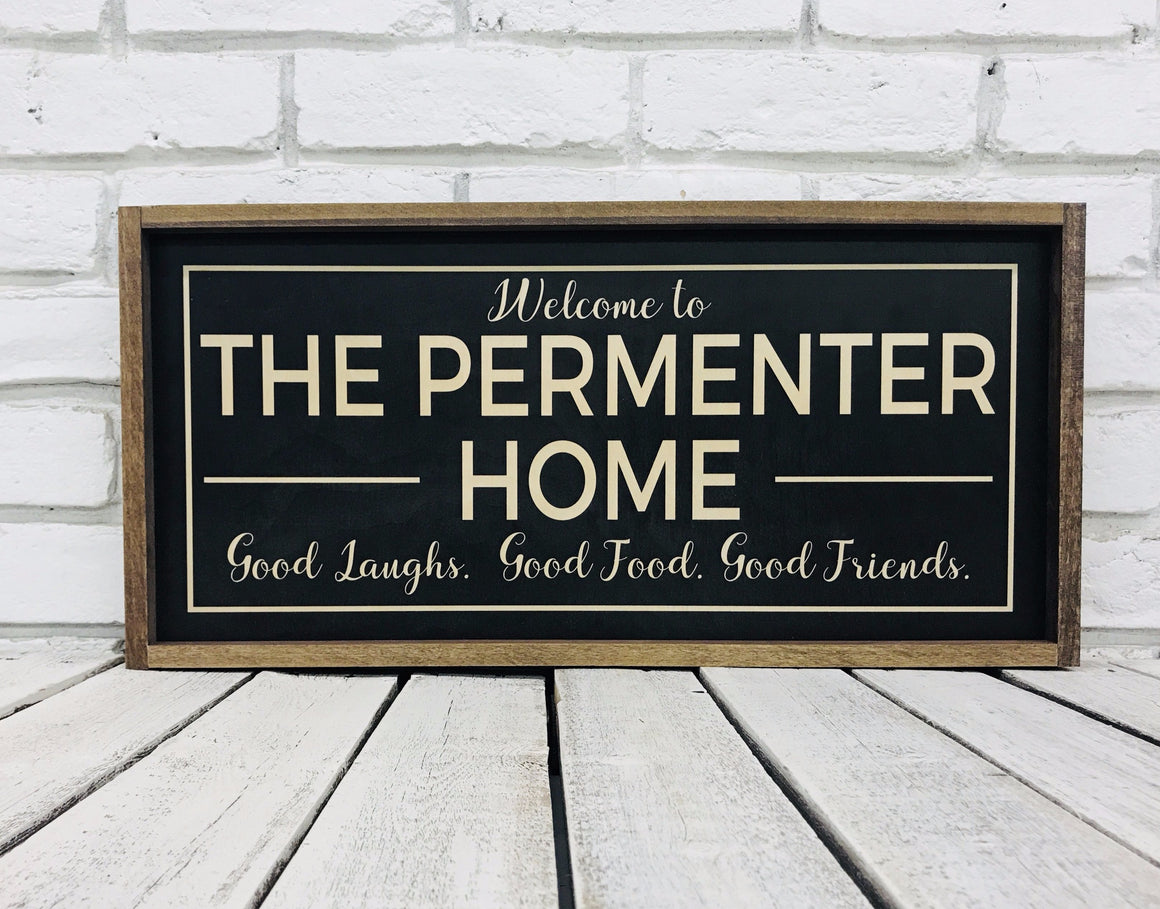 Personalized Family Name Wooden Framed Sign