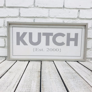 Personalized Family Name Framed Wooden Sign