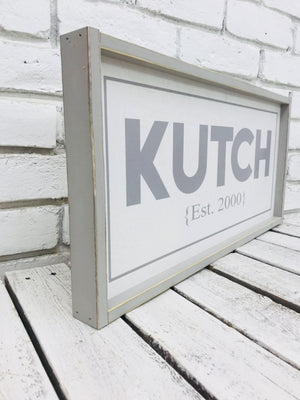 Personalized Family Name Framed Wooden Sign