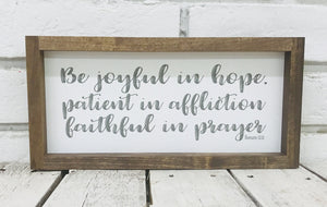 "Be Joyful" Wooden Sign