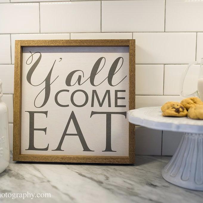 Y'all Come Eat Farmhouse Wooden Decor Sign