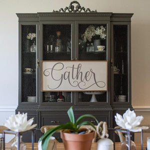 Wooden Farmhouse Sign "Gather"