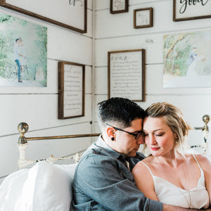 wedding photography and vows printed to wood and tin