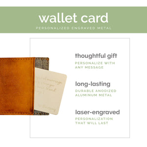 Custom Wallet Insert Card Personalized Quote Gift for Him