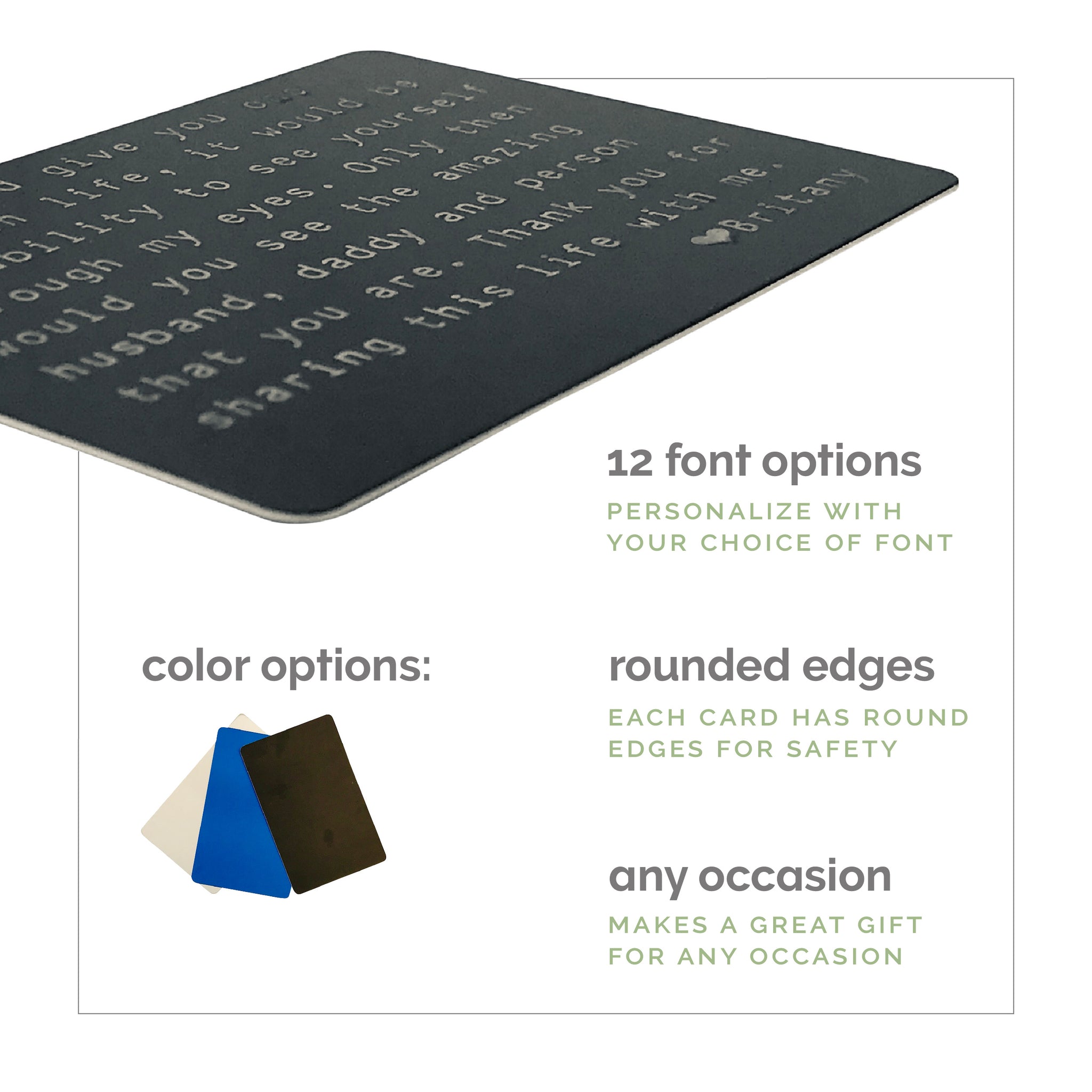 Custom Wallet Insert Card Personalized Quote Gift for Him