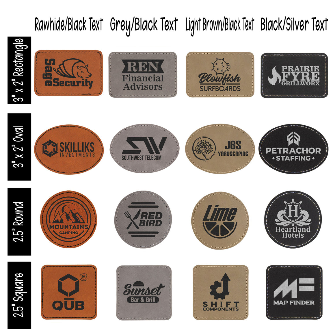 Bulk Custom Engraved Leatherette Patches with Adhesive Backing for Promotional Items and Business Branding