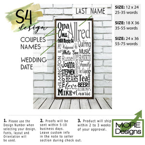 Personalized Family Name Sign Subway Wall Art