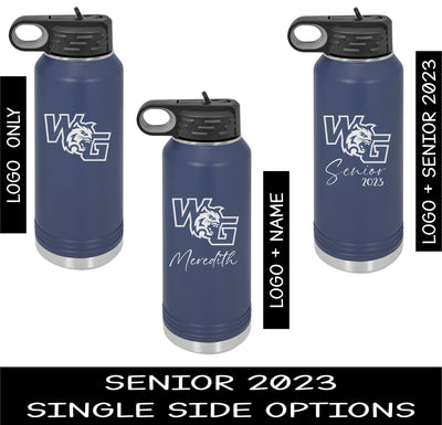 Personalized Senior 2023 Water Bottle - Customizable with School