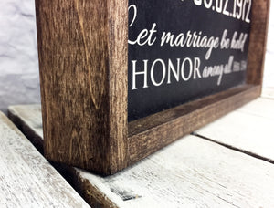 "We Still Do" Personalized Anniversary Gift Sign on Wood with 1" Walnut Frame