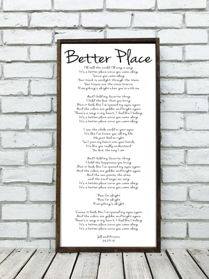 Wedding Song Lyrics Sign | Style V1