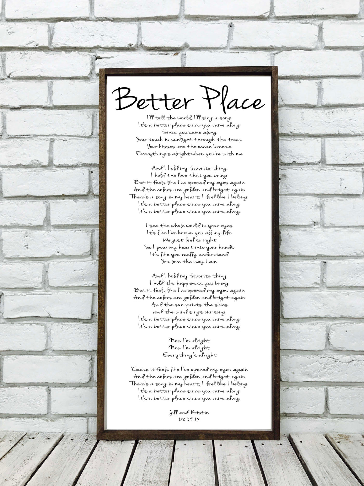 Wedding Song Lyrics Sign | Style V1