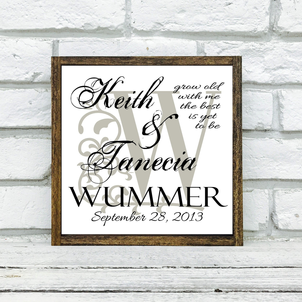 Personalized Wedding Last Name Sign gift for the couple