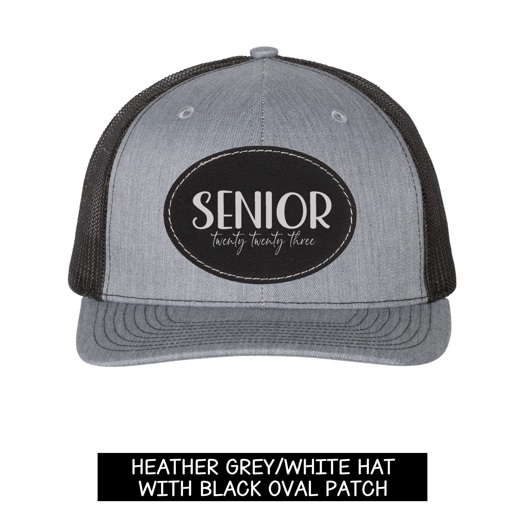 Custom Gray Faux Leather Oval Name Patch